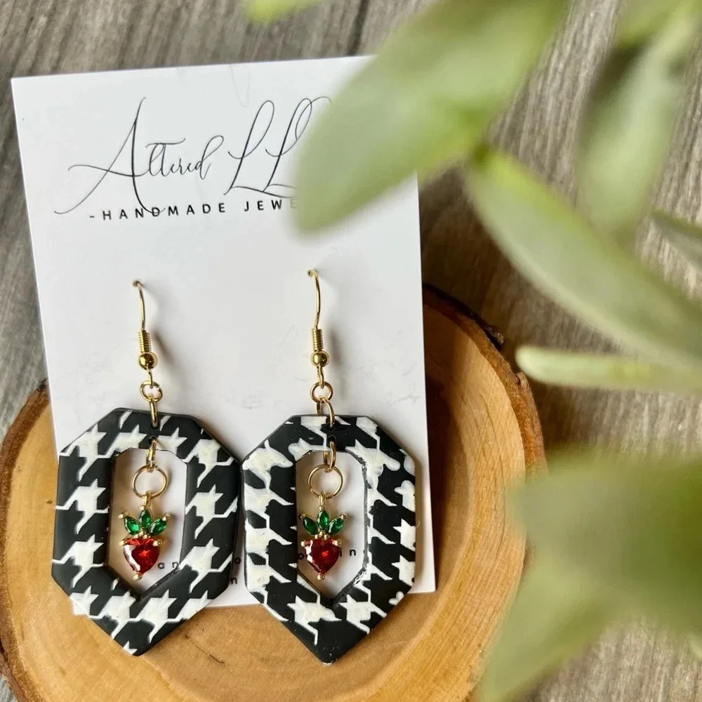 2/$30 Handmade Earrings “Houndstooth” Collection
